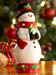 Vermont Country Store 8 inch ceramic snowman figurine